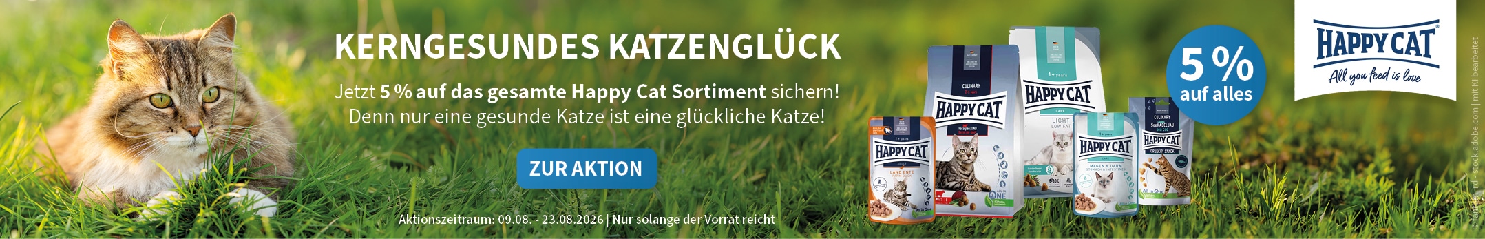 Happy Cat 5 % auf alles